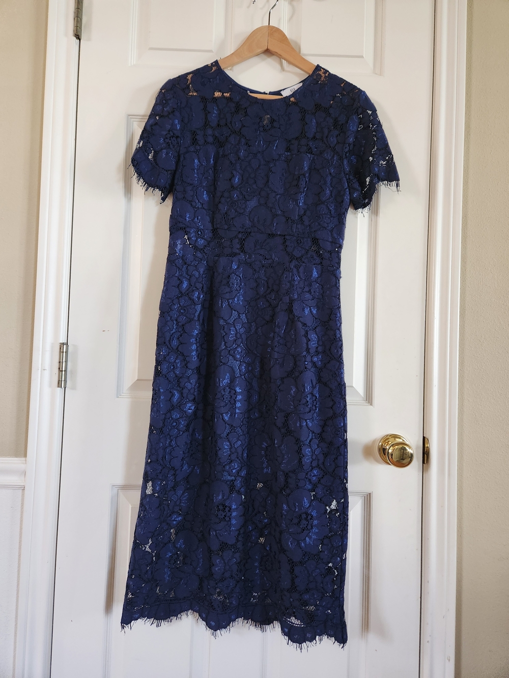 NSR Royal Blue Lace Midi Dress